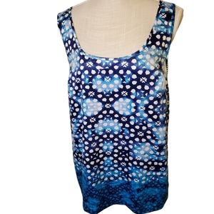 AXCESS | Women's blue medallion-pattern front striped back tanktop. Size large.